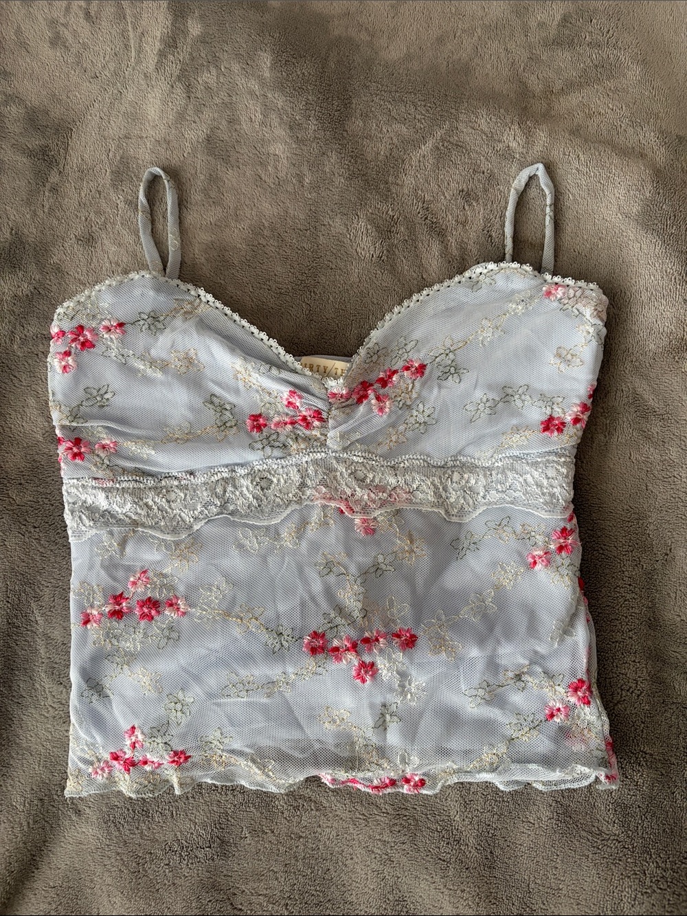 Light Blue Tank with Embroidery